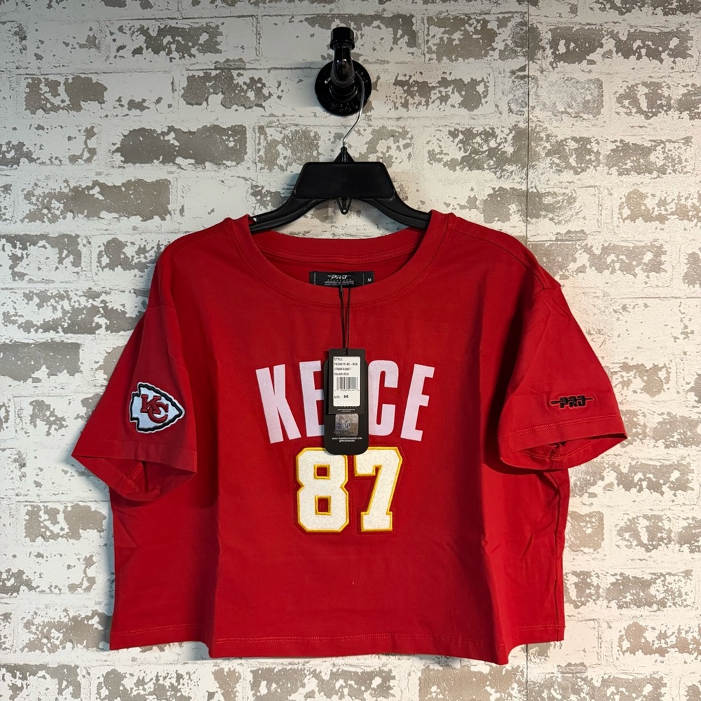 NEW – Pro Standard Kelce 87 Kansas City Chiefs Crop Tee T-Shirt Medium